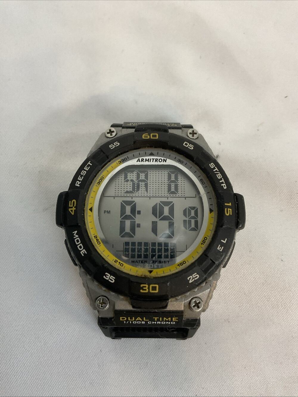 VTG VINTAGE ARMITRON DUAL TIME 1/100S CHRONO PRO SPORT DIGITAL WATCH